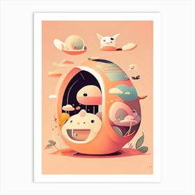 Telemetry Kawaii Kids Space Art Print