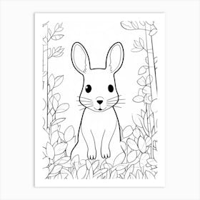 Line Art Jungle Animal Agouti Tiger 1 Art Print