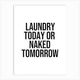 Laundry Today Or Naked Tomorrow Art Print