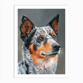 Australian Shepherd Dog  Acrylic Painting 9 Art Print