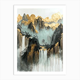 Pyrenees Golden Peaks - Artistic Majesty Art Print