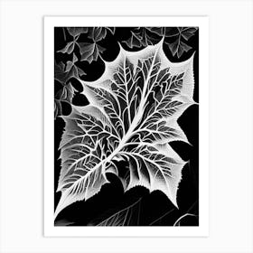 Virginia Creeper Leaf Linocut Art Print