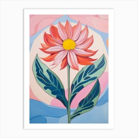 Gaillardia 2 Hilma Af Klint Inspired Pastel Flower Painting Art Print