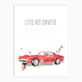 Red Corvette Art Print