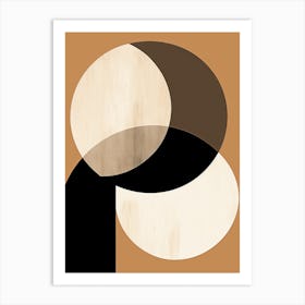 Abstract Elegance: Beige Bauhaus Art Print