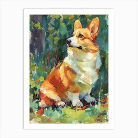 Pembroke Welsh Corgi Acrylic Painting 1 Art Print