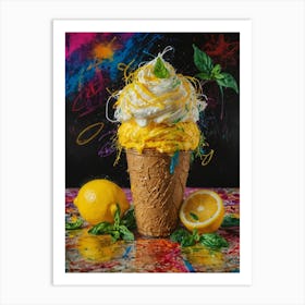 Lemon Ice Cream 3 Art Print