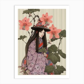 Katakuri Dogtooth Violet 2 Vintage Japanese Botanical And Geisha Art Print