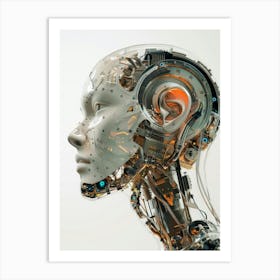 Robot Head Art Print