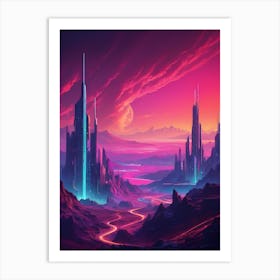 Sci-Fi Cityscape clouds Art Print