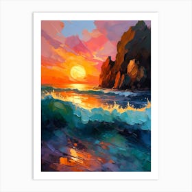 Sunset At The Beach 3 Art Print