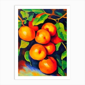 Persimmon 2 Fruit Vibrant Matisse Inspired Painting Fruit Art Print