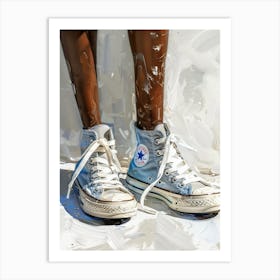 Blue Sneakers Art Print