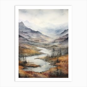 Autumn Forest Landscape Dovre National Park Norway 1 Art Print