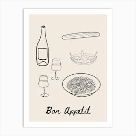 Bon Appetit Dinner Table Art Print