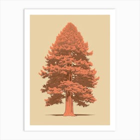 Redwood Tree Minimalistic Drawing 2 Art Print