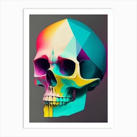 Skull With Tattoo Style Artwork Primary Colours Paul Klee Art Print