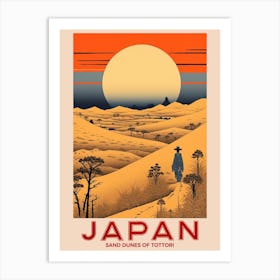 Sand Dunes Of Tottori, Visit Japan Vintage Travel Art 4 Art Print