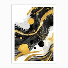 Abstract Gold And Black 2 Art Print