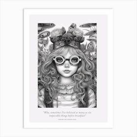 Through The Looking Glass Quote, Alice In Wonderland Art Print