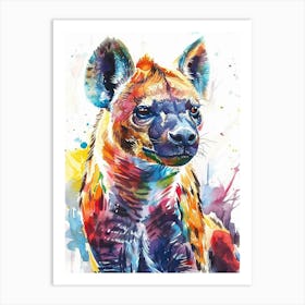 Hyena Colourful Watercolour 3 Art Print