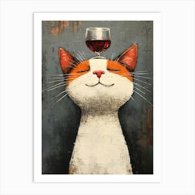 Cat Balances Wine 7 Art Print