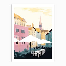 Lund, Sweden, Flat Pastels Tones Illustration 3 Art Print