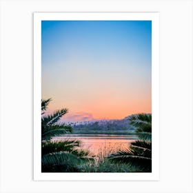 Sunset Over The River Art Print