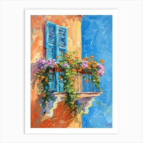 Balcony Painting In Corfu 1 Art Print