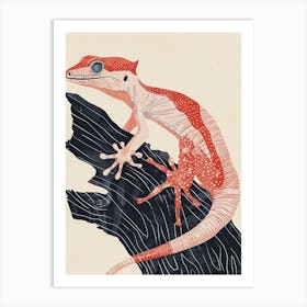 Satanic Leaf Tailed Gecko Abstract Modern Illustration 1 Art Print