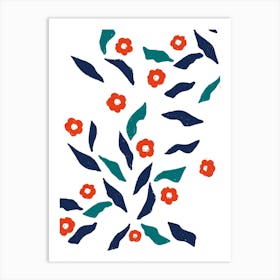 Abstract Floral Pattern 1 Art Print