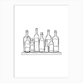 Doodles Of Bottles Of Liquor Art Print