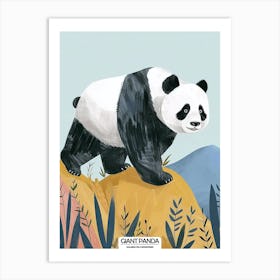 Giant Panda Walking On A Mountain Poster 3 Art Print