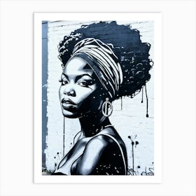 Graffiti Mural Of Beautiful Black Woman 36 Art Print