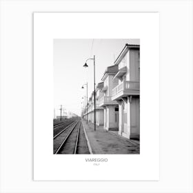 Poster Of Viareggio, Italy, Black And White Photo 1 Art Print