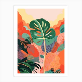 Boho Plant Painting Monstera Deliciosa 4 Art Print