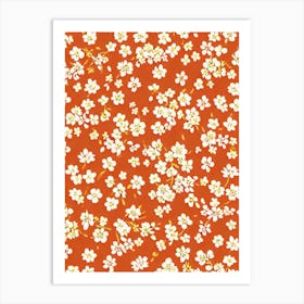 Snowdrop Floral Print Retro Pattern 2 Flower Art Print