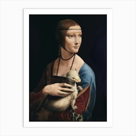 Lady With A Dog Art Print