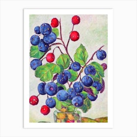 Salal Berry Vintage Sketch Fruit Art Print