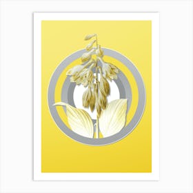 Botanical Blue Daylily in Gray and Yellow Gradient n.300 Art Print