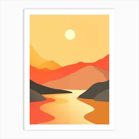 Sunset In The Mountains  Art Print