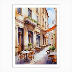 Watercolor Street Scene 5 Art Print