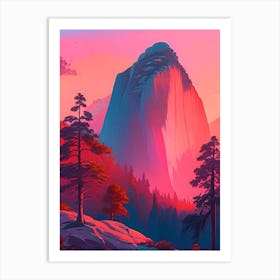 The Yosemite National Park, Dreamy Sunset 2 Art Print