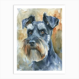 Miniature Schnauzer Watercolor Painting 1 Art Print