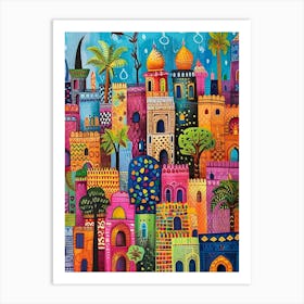 Kitsch Colourful Mumbai Cityscape 4 Art Print
