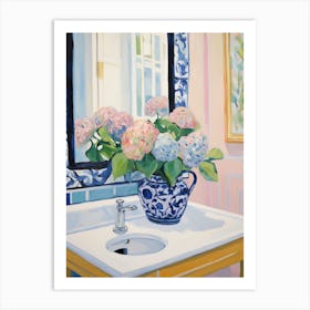 A Vase With Hydrangea, Flower Bouquet 4 Art Print