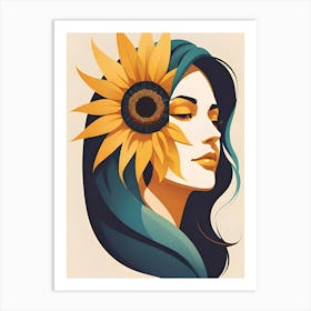 Sunflower Girl Art Print