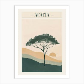 Acacia Tree Minimal Japandi Illustration 1 Poster Art Print