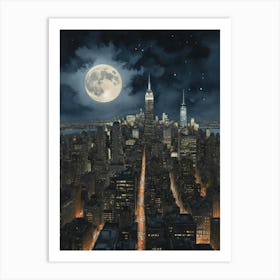 A Celestial View of the Big Apple Art Print