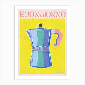 Retro Italian Coffee Maker - Buongiorno Art Print